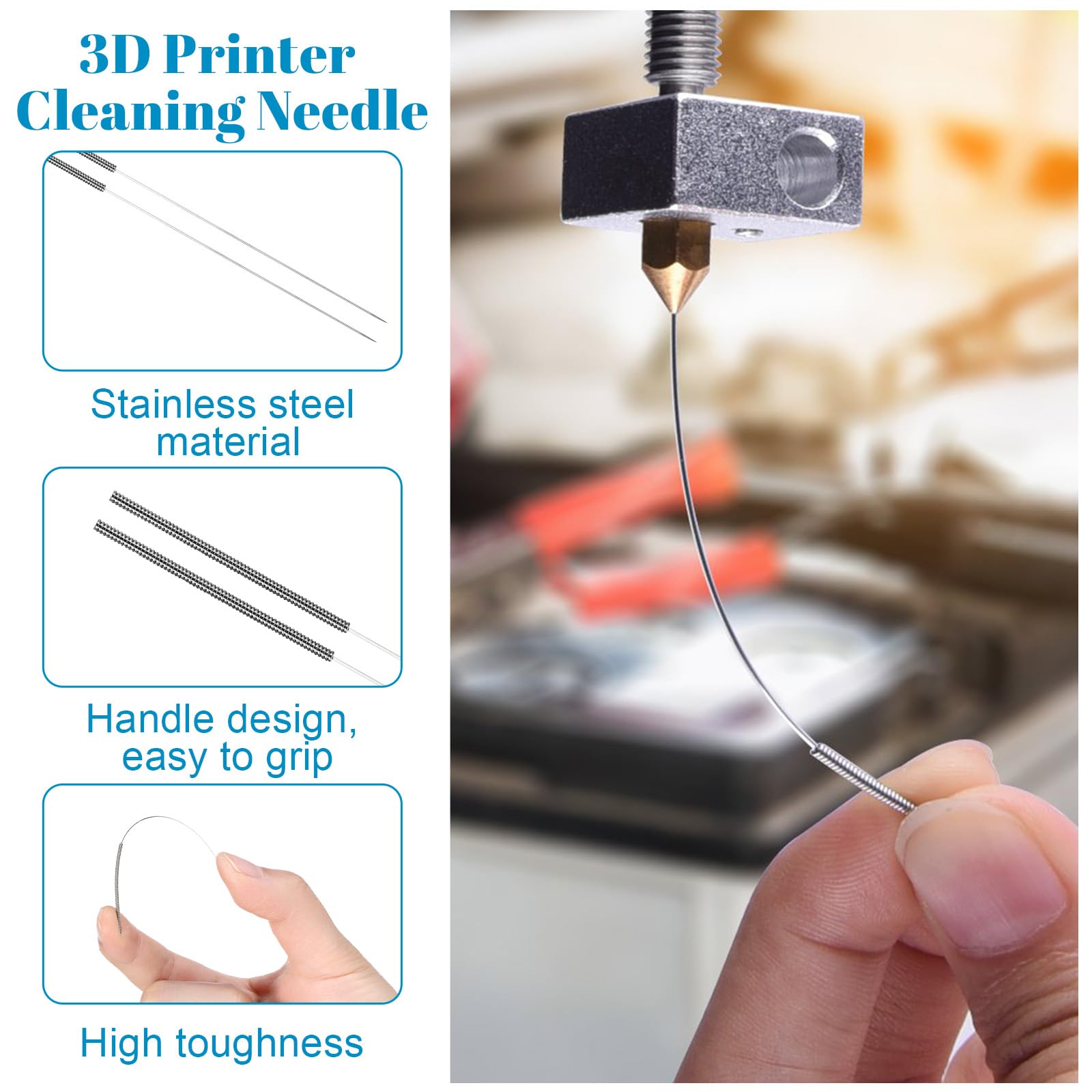 Shanrya 3D-printersproeiers, Lange Levensduur Brede Compatibiliteit 3D Printersproeierkit Glad Oppervlak Eenvoudige Installatie Vervanging Voor 3d Printermk8 Mondstuk 02 Mm