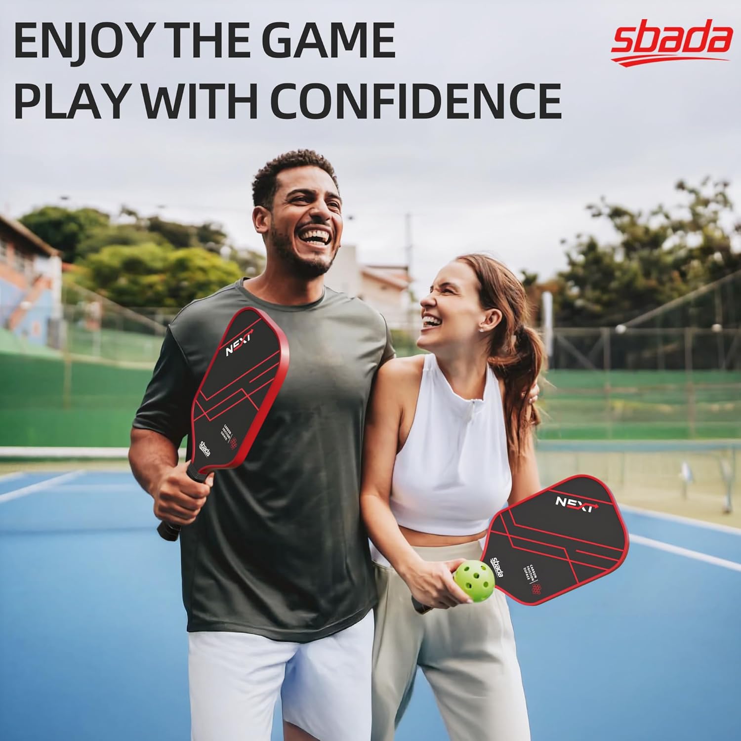 Pickleball Paddles Set of 2 - Graphite Carbon Fiber Pickleball Set with Pickleball Rackets for Adults & Beginners, Lightweight Pickle Ball Rackets 2 Pack for Men Women