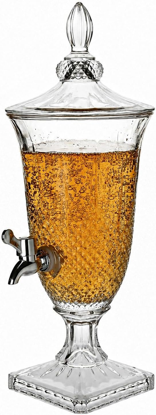 Glass Dispenser For Water, Juice, Liquor Dispenser, Glass Dispenser with tap, Multipurpose Beverage Jar, 1800 ml, Clear, Pack of 1