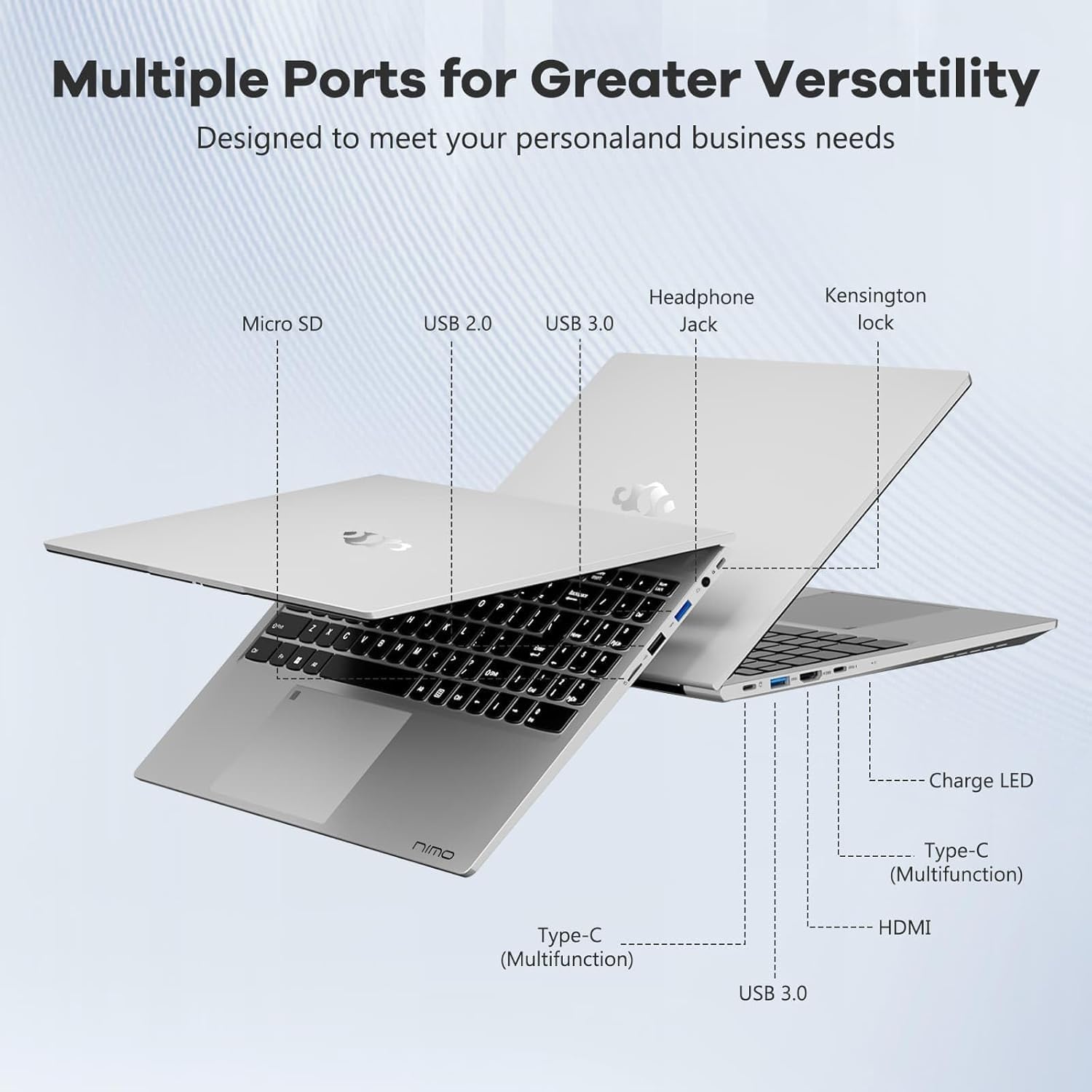 NIMO 15.6" IPS FHD-Gaming-Laptop,AMD Ryzen 5 6600H 16GB DDR5 RAM 1TB SSD (Beat i5-1335U, 6 Cores Up to 4.5GHz) AMD Radeon 660M GPU-Computer with 100W Type-C Charger Backlit Keyboard Fingerprint