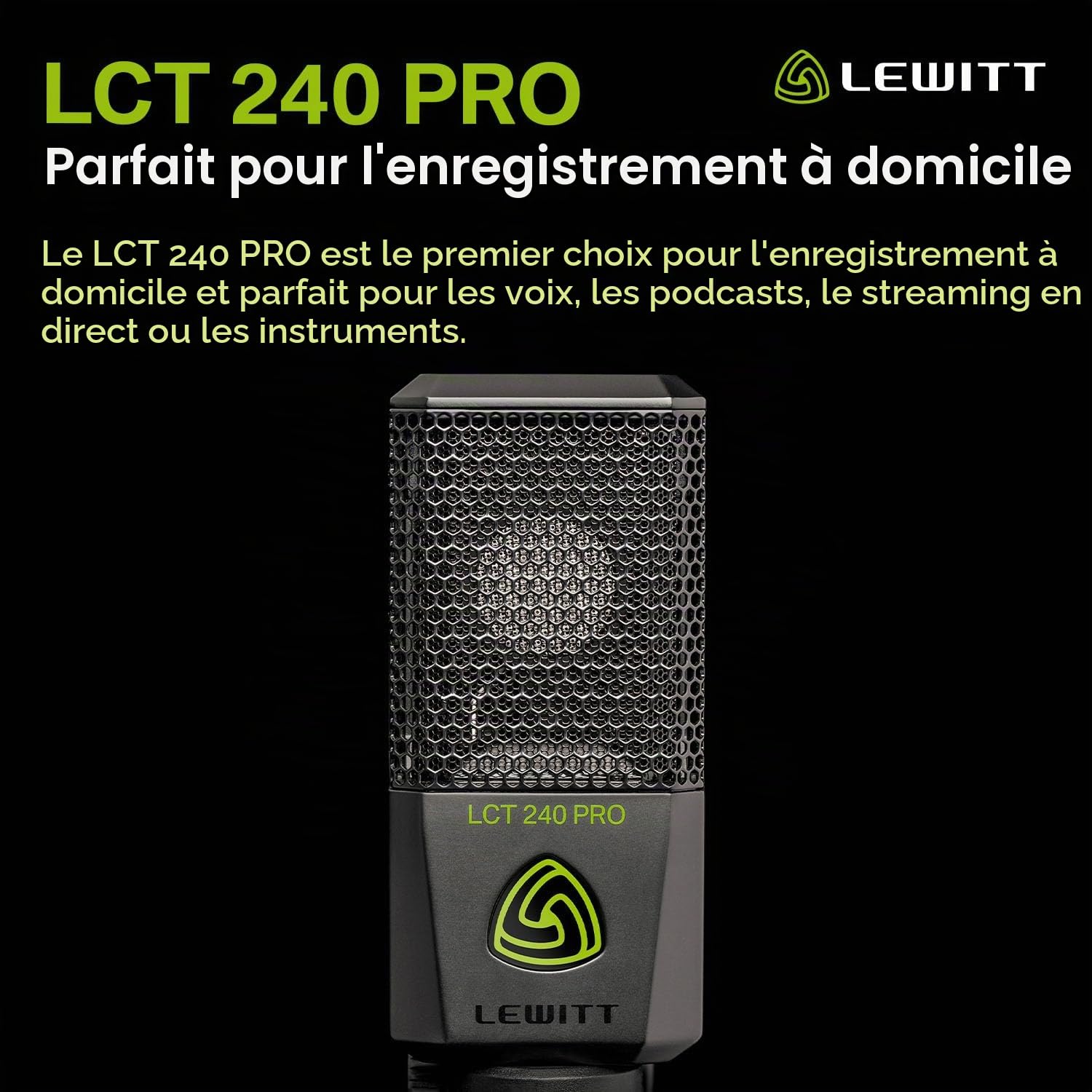 Lewitt lCT 240 PRO Microphone pour Home Recording, noir