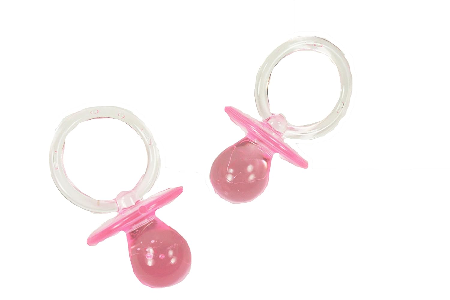 100 Acrylic 2-1/2" Pacifiers Baby Shower Favor Choose Color Bulk Buy !!! (Pink)