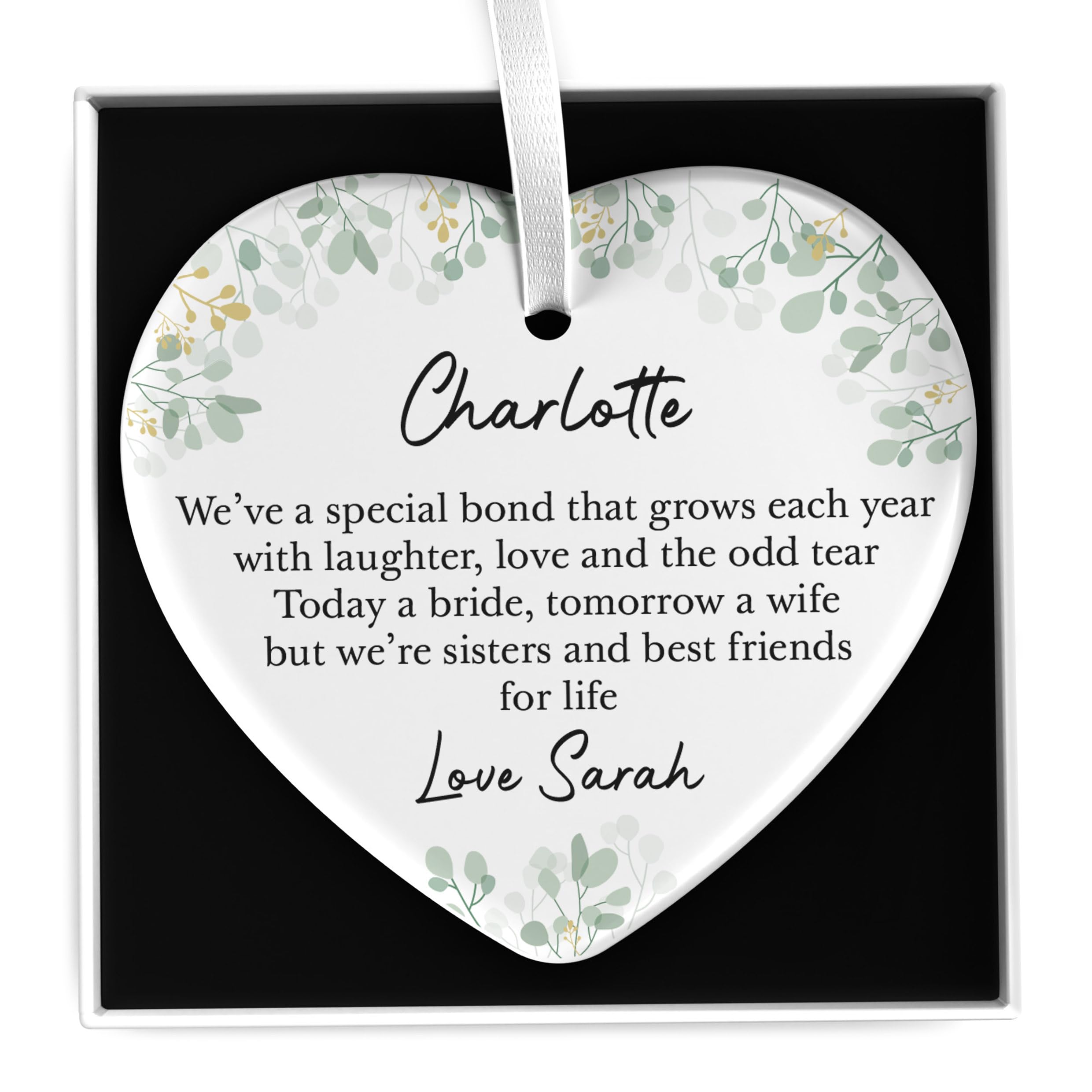 Beecreative Wedding Day Gift For Sister, Personalised Sister On My Wedding