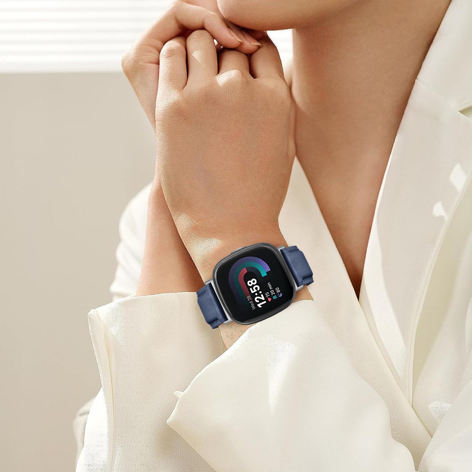 Leder-Armband Für Fitbit Versa 4 & Sense 2 – Weiches Ersatzband, Hautverträglich, Wasserabweisend