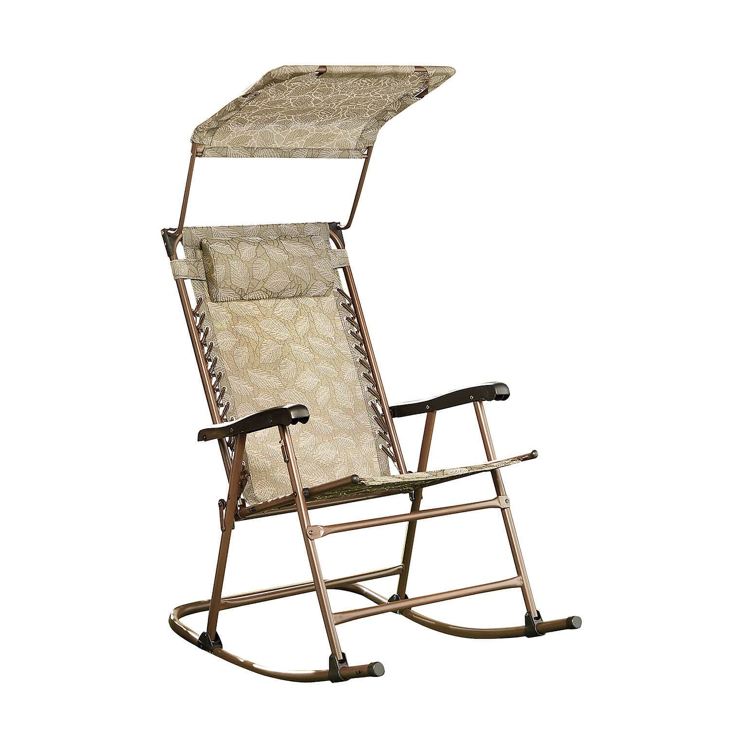 Coopers of Stortford Floral Print Rocking Garden Chair With Shade (Brown)