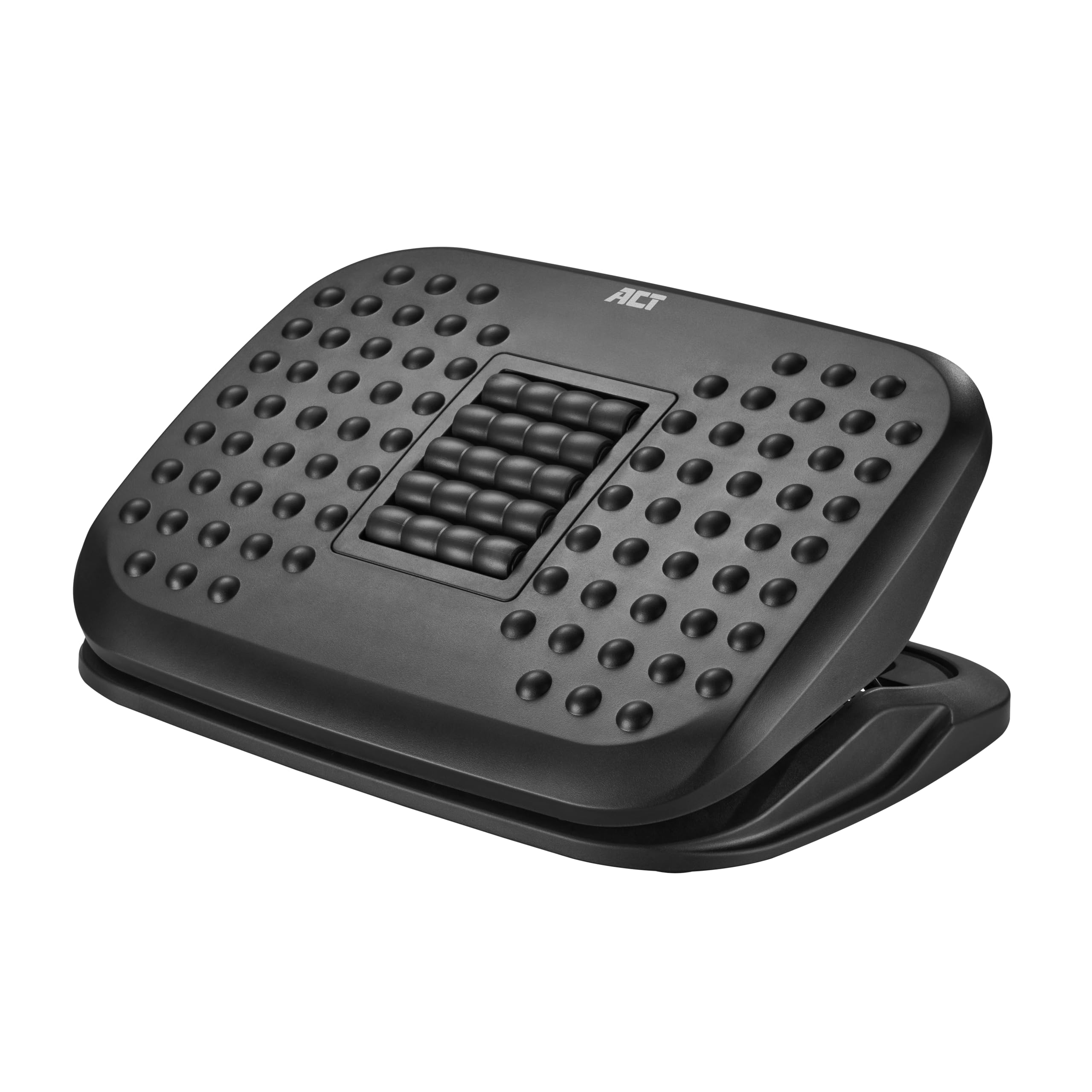 ACT Poggiapiedi ergonomico scrivania con ruote massaggianti, regolabile in altezza e inclinabile, imbottitura in gomma antiscivolo - AC8020