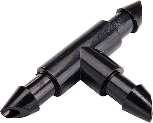 Miniatura 5 de Raindrip Tubo de suministro de 1/4 pulgada, vinilo marrón, 50 pies y negro, paquete de 50 unidades 307050B en T con conector de púas de 1/4 pulgadas