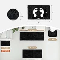 Vista 74 de Alfombra de inodoro blanca 22x24, antideslizante, esponjosa, alfombra de piso para baño en forma de U, lavable, alfombra de contorno para inodoro