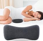 Oreiller de soutien Lombaire pour somnambule en mousse de mémoire Oreil de soutien à l'arrière inférieur pour sleepers latéraux, Oreillant de lit d'oreiller de coussin de lit à dossier en forme d'or 3.15"(8cm) Hauteur, gris