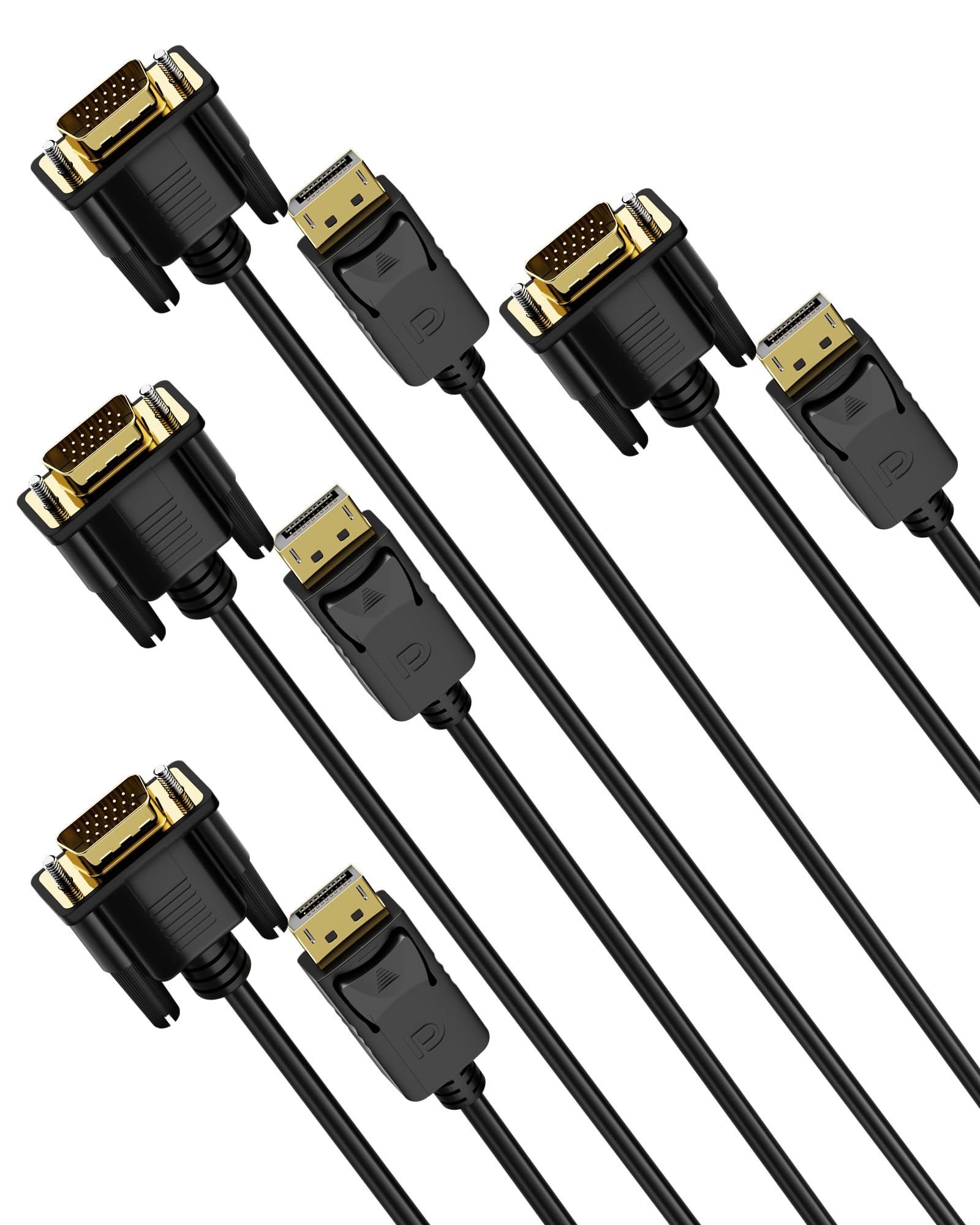 Foboiu DisplayPort to VGA Cable 6FT, 4 Pack Display Port DP to VGA Adapter Cord Converter Male to Male for Computer, Monitor, TV, Projector (Not