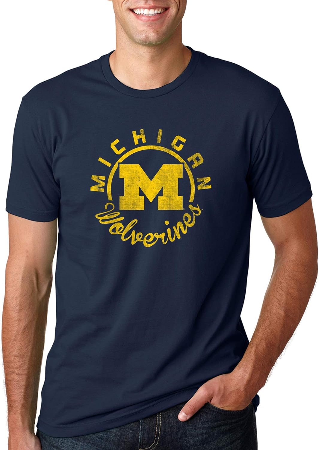 NCAA Synced Circle, Team Color Premium Cotton T Shirt, College, University