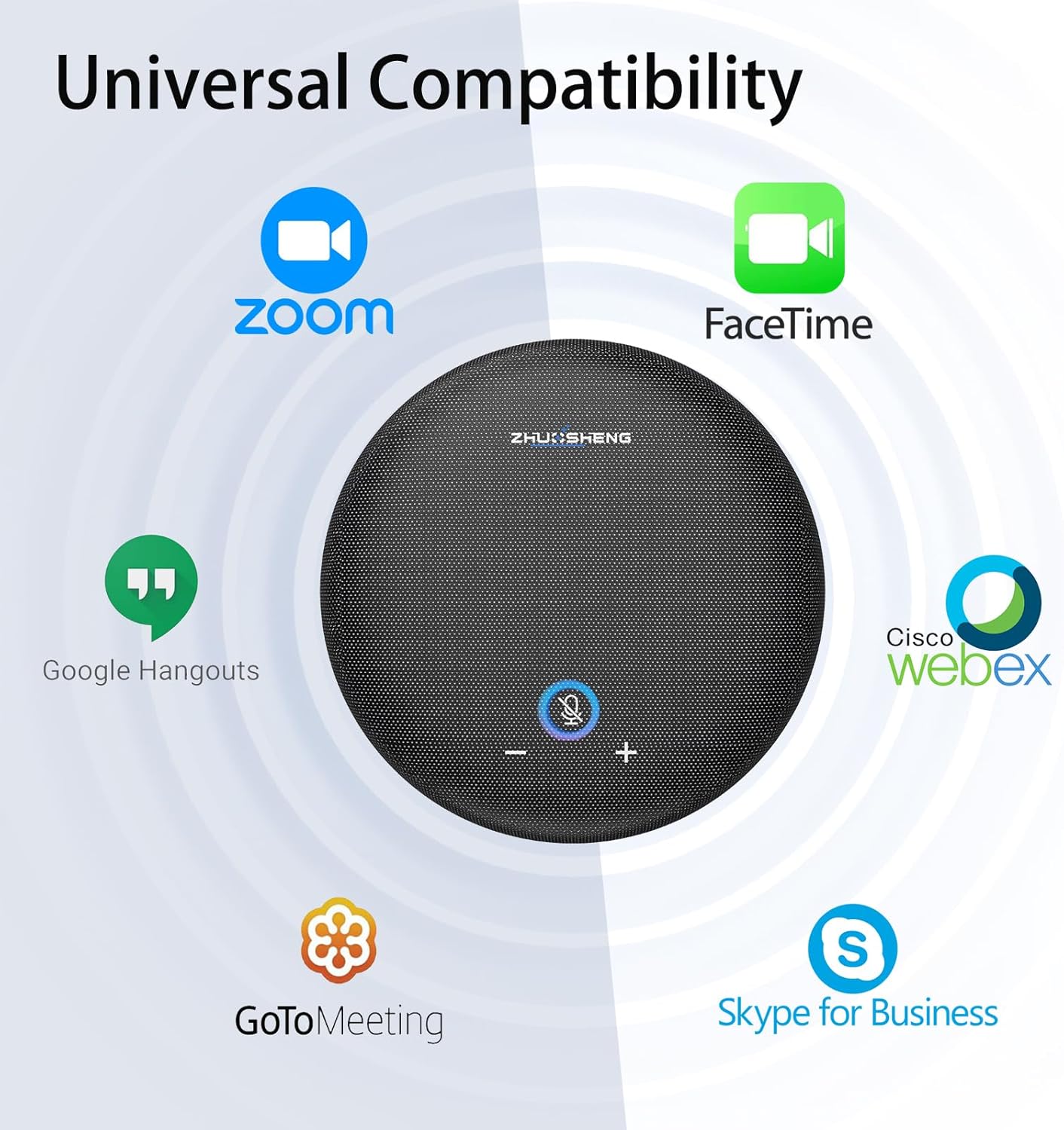 Conference Speaker and Microphone, USB Sperakerphone with 10 AI Mics, 360° 66Ft Voice Pickup, Noise Reduction and Echo Cancellation for 10 People, Compatible with Multi-Leading Platforms - Image 6