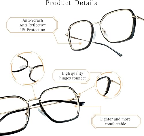 Miniatura 3 de LifeArt Lentes de luz azul, antifatiga ocular, anteojos de lectura para computadora, gafas de juegos, gafas de TV para mujeres y hombres,