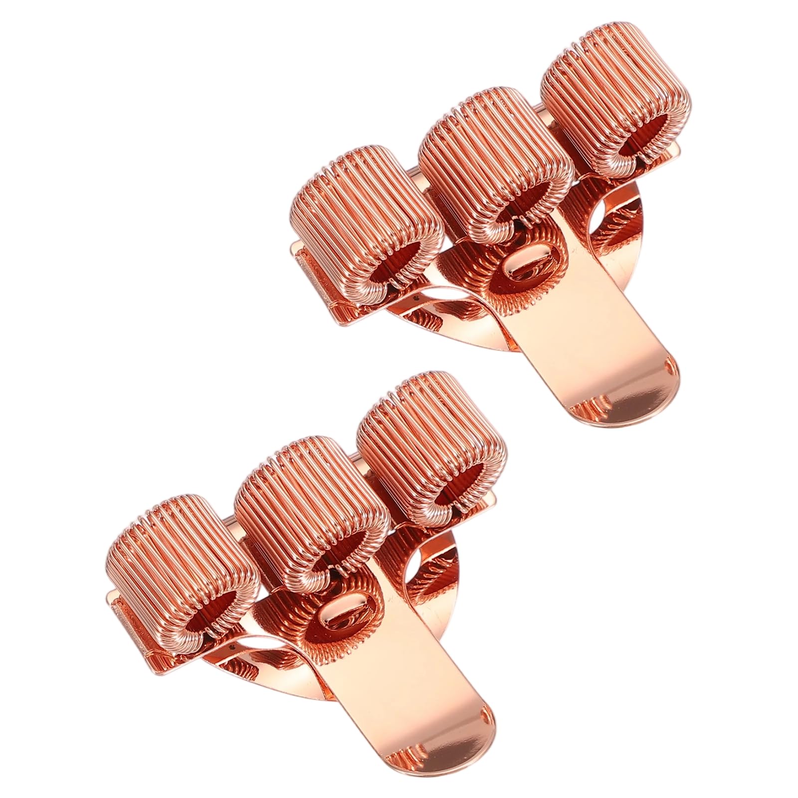 PATIKIL 2Pcs Pen Clip, 3 Holes Pen Holder Clip Metal Portable Spring Loop Organizer Universal for Notebook Journal Highlighter Office Business Pocket Clipboard Whiteboard, Rose Gold