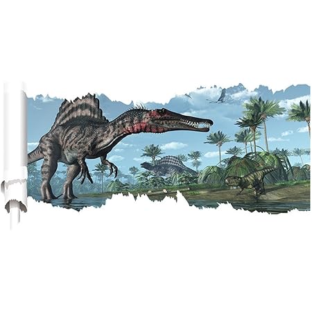 Amazon 恐竜 スピノサウルス 3d ウォールステッカー 3d Wall Sticker ウォールペーパー 3d壁紙 ウォールシール 60 90cm ウォールステッカー オンライン通販