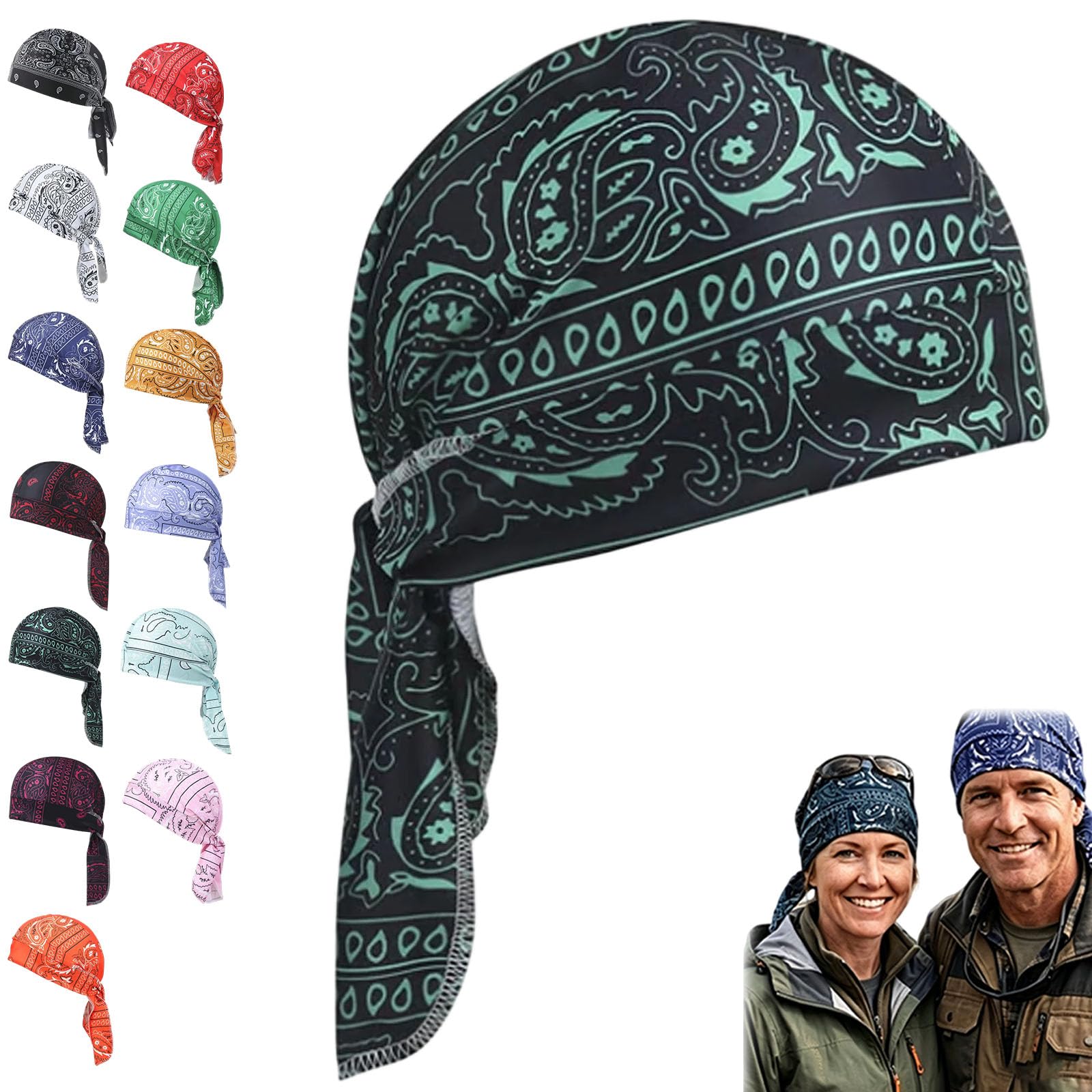 fjaldjfu 2026 New Paisley Cooling Headscarf Cap, Breathable Elastic Cycling Sports Cap Sweat Wicking, Washable Bandana for Men & Women, Cycling, Running & Outdoor Sports (#5)