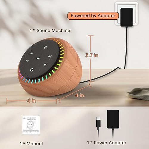 Miniatura 8 de DreamSky Máquina de sonido para dormir, ruido blanco para adultos y bebés dormidos, ventilador de ruido marrón para privacidad de oficina y