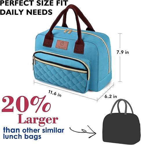 Miniatura 4 de Genteen Lonchera para mujeres, loncheras aisladas para adultos, reutilizables, lindas bolsas de almuerzo para el trabajo, lonchera de alta capacidad