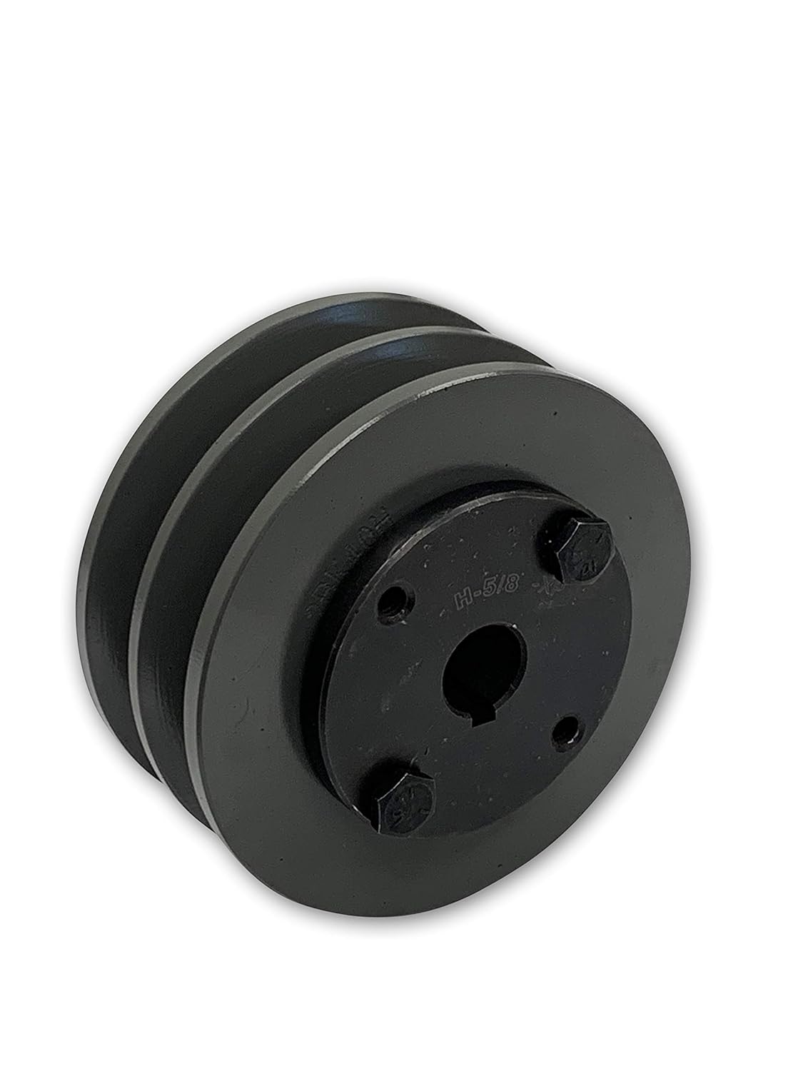 Double Groove 3.75 Cast Iron Electric Motor H Pulley/Sheave, Bushing Included, for 5/8 Top Width B/5L/BK/5LK Section V Belt, 2 Groove Pulley (5/8 Shaft / 0.625 Bore, 2BK36H)
