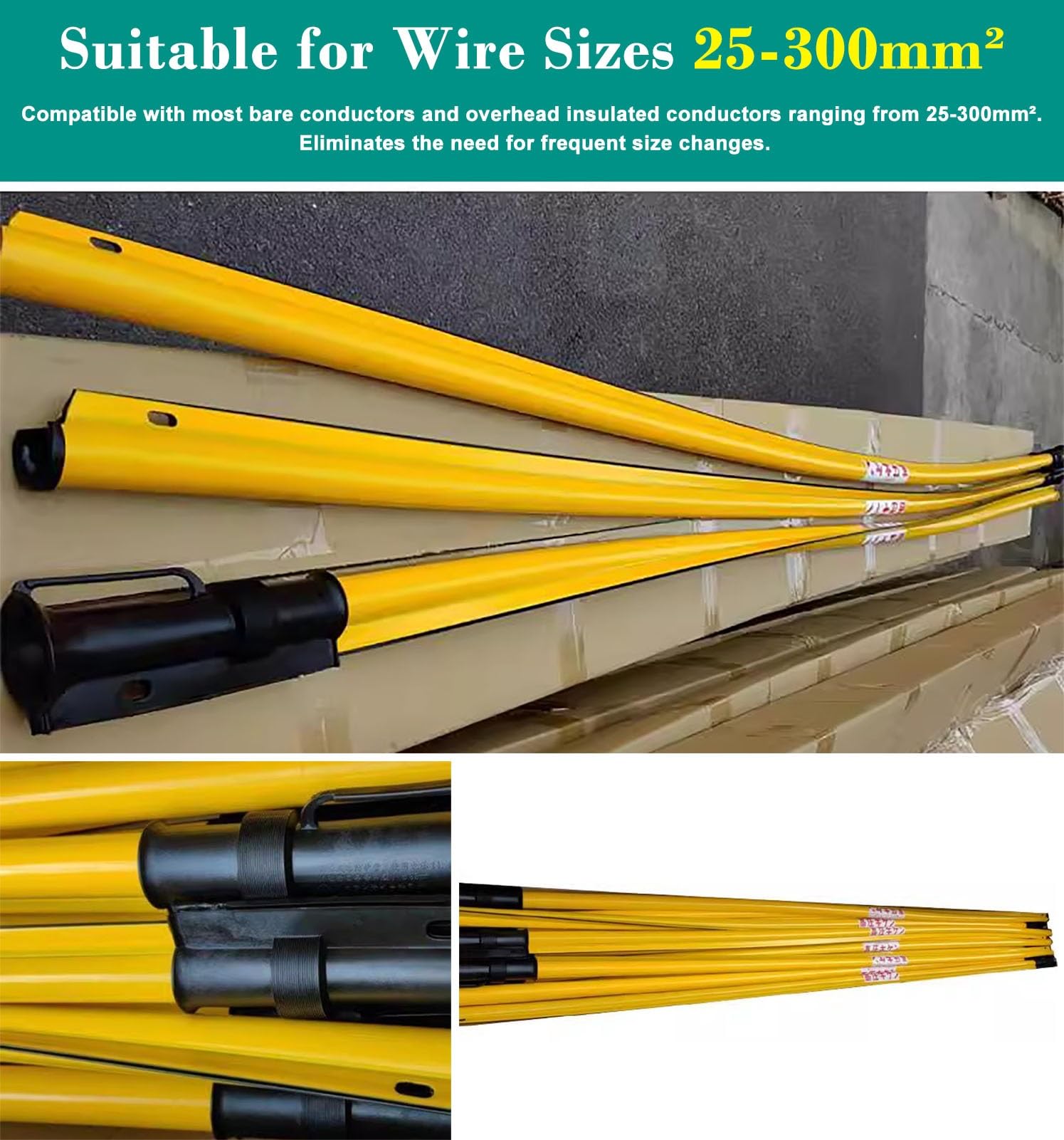 Manguitos aislantes eléctricos antielectrocución, resistencia dieléctrica de hasta 10000 V, tubo protector portátil a presión, no conductor, 3 m, amarillo