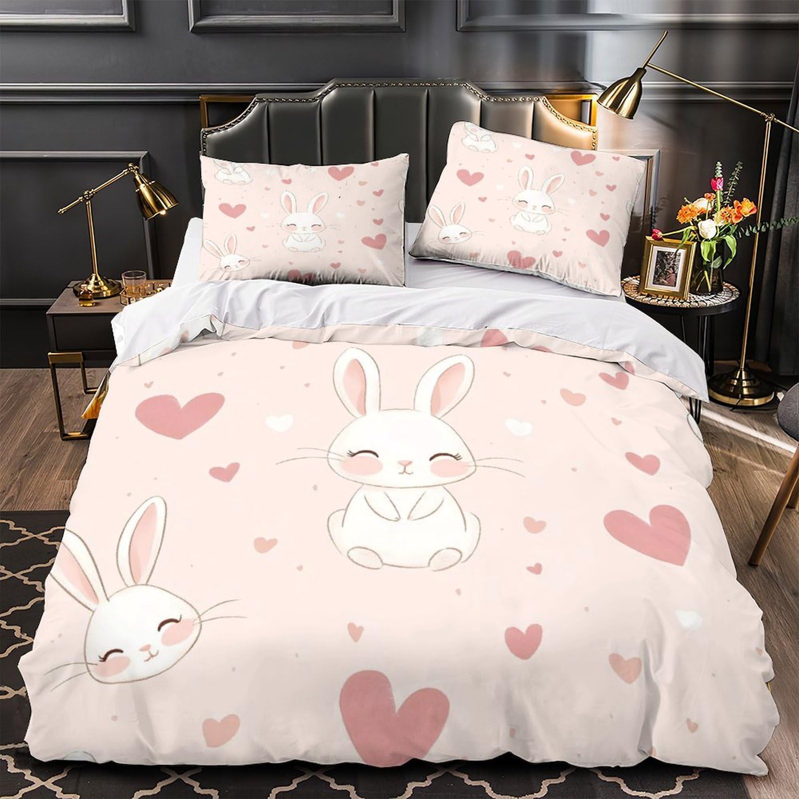 Housse de couette cricket 3D microfibre parure de lit 220x240cm fermeture éclair fille