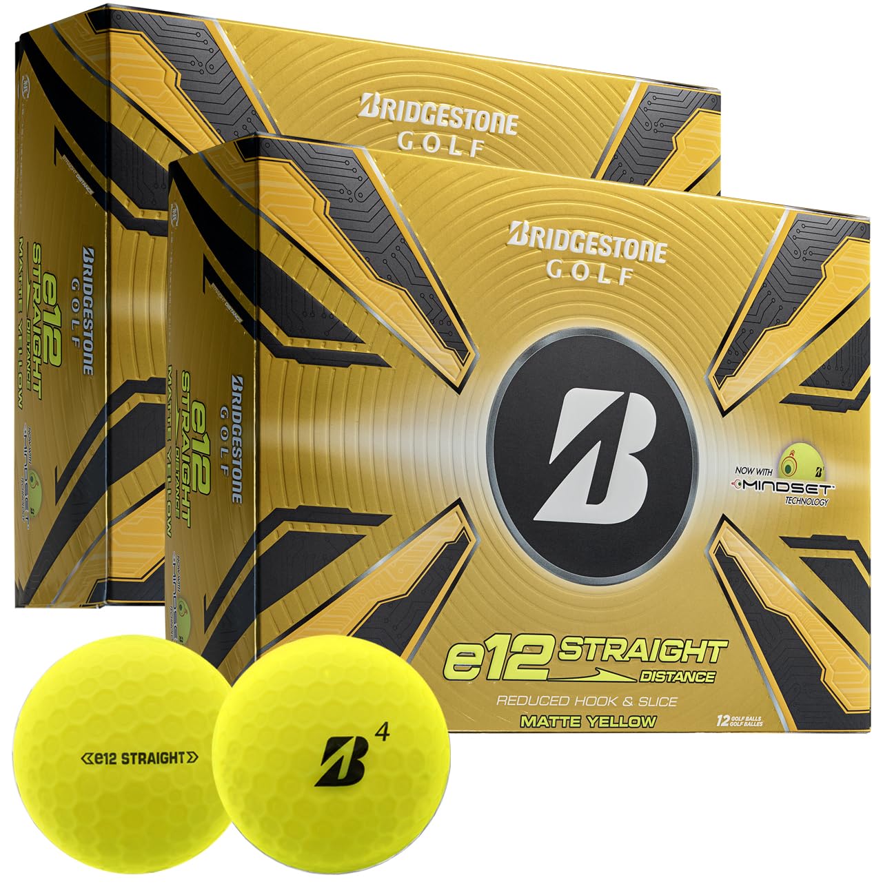 Bridgestone Golf e12 recto amarillo mate doble docena