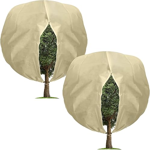 Paquete de 2 cubiertas grandes para plantas con protección contra la congelación de 79 x 95 pulgadas, mantas de invierno reutilizables de tela