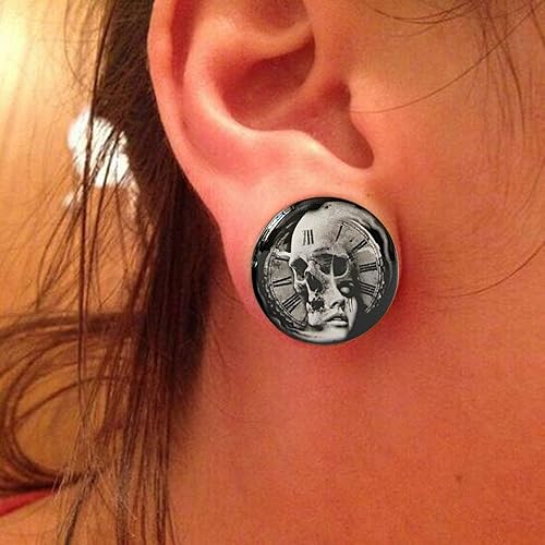 Miniatura 4 de Calibradores de oreja de calavera y túneles expansor de oreja de 0.236 in-0.984 in 316L de acero inoxidable 316L Piercing joyería
