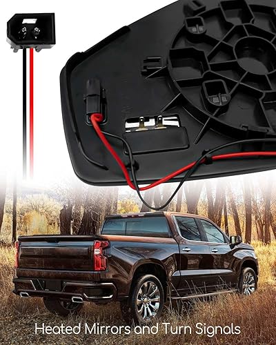 Miniatura 6 de Espejo lateral del pasajero para Chevrolet Silverado GMC Sierra 1500 2500 HD 3500 HD 2014-2019 Espejo retrovisor eléctrico con luz LED de señal de