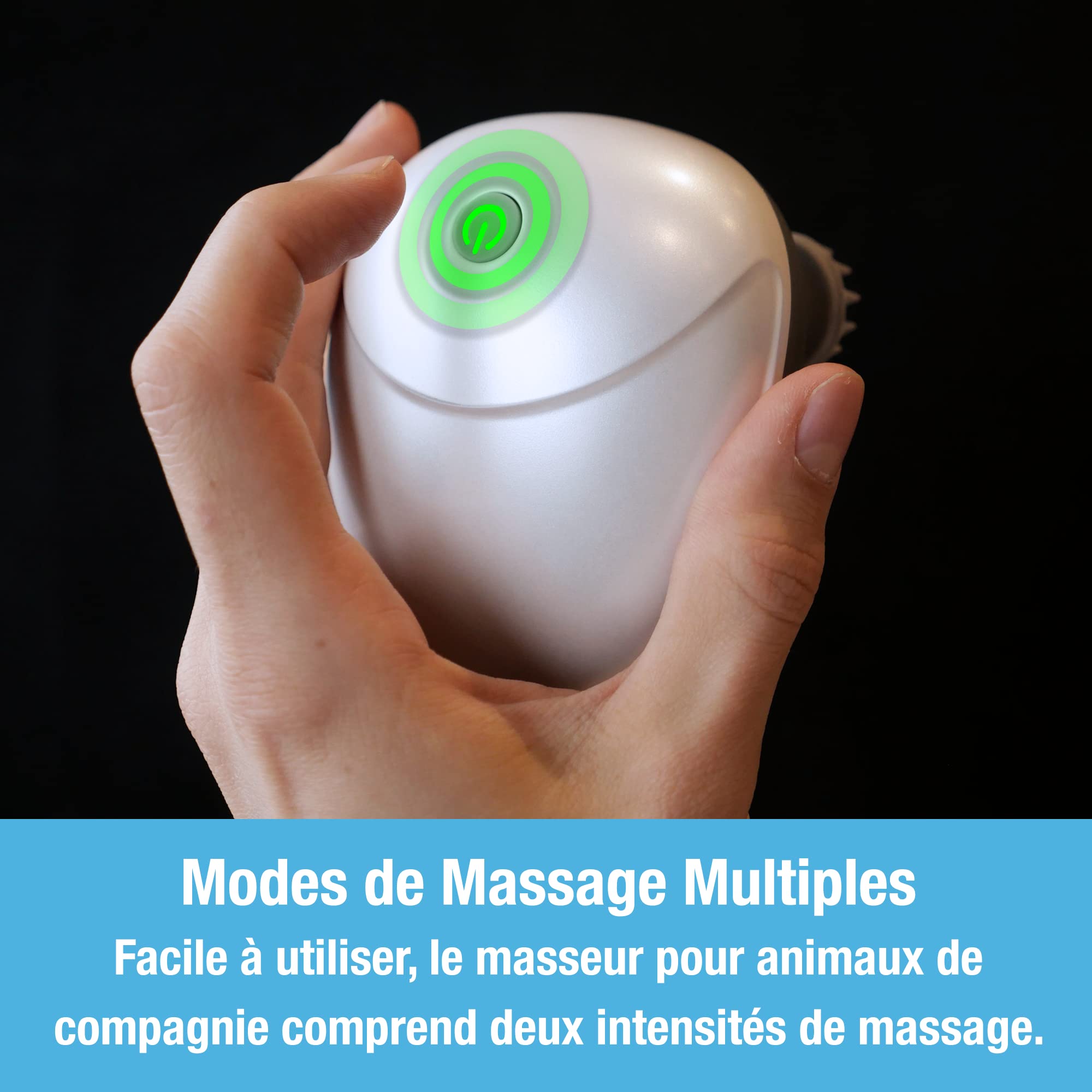 Appareil de massage portatif pour chiens et chats de Tilcare - Outil de massage électrique - Gratte-tête et gratte-dos pour réduire les tensions, les muscles tendus et les raideurs
