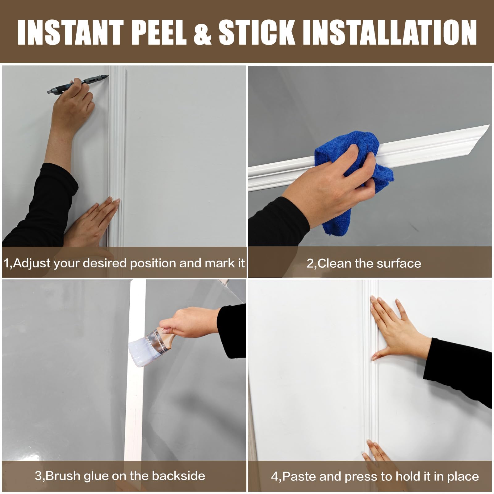 Accent Wall Panel Kit Art3d Pre-Cut Wall Molding Set Of 6 Pcs, Ready-to ...
