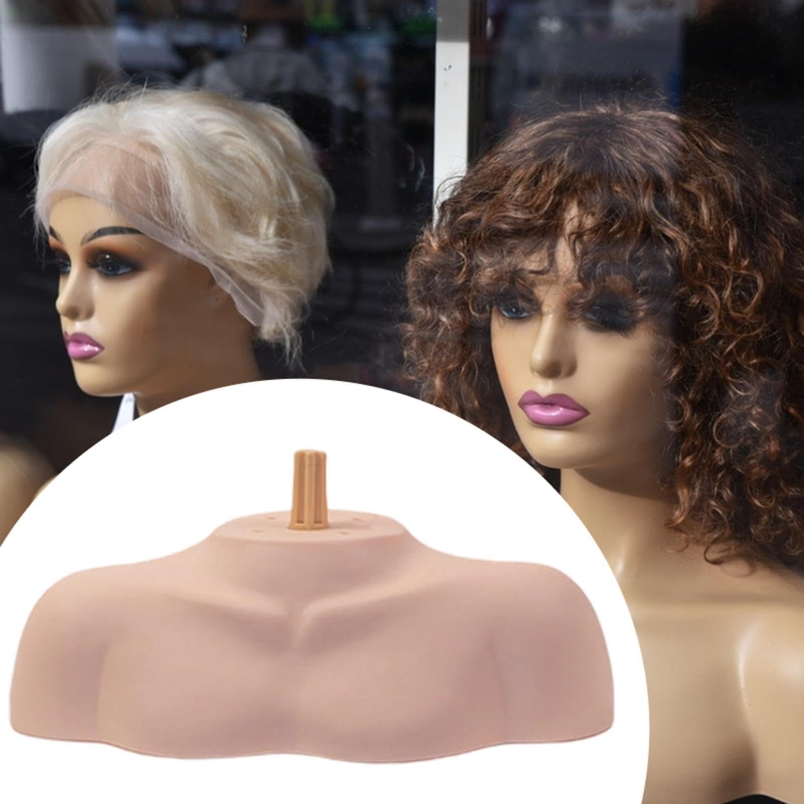 Supporto per testa di manichino, modello di spalla, manichino per cosmetologia, busto, spalla, per esercitarsi a casa, barbiere, parrucchiere, Asta Scanalata