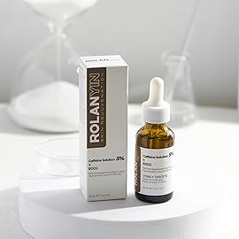 ROLANYIN Caffeine Solution 5% + EGCG Eye Serum for Puffiness Reduction Dark Circle Treatment Hydrating Firming and Soothing Anti Aging Nourishing Formula Eye Skin Care 1 Fl.Oz