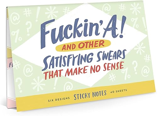 Em & Friends Fckin' A - Paquete de 6 blocs de notas adhesivas, 2.75 x 2.75 pulgadas y 40 hojas cada uno