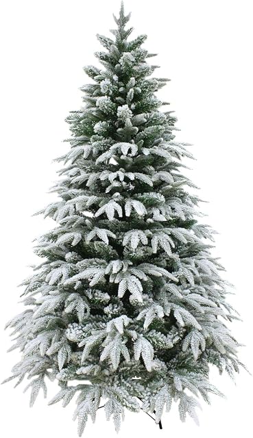 Mr Crimbo 7ft Luxury Snow Tipped Christmas Tree Artificial Pine Indoor Xmas Decoration