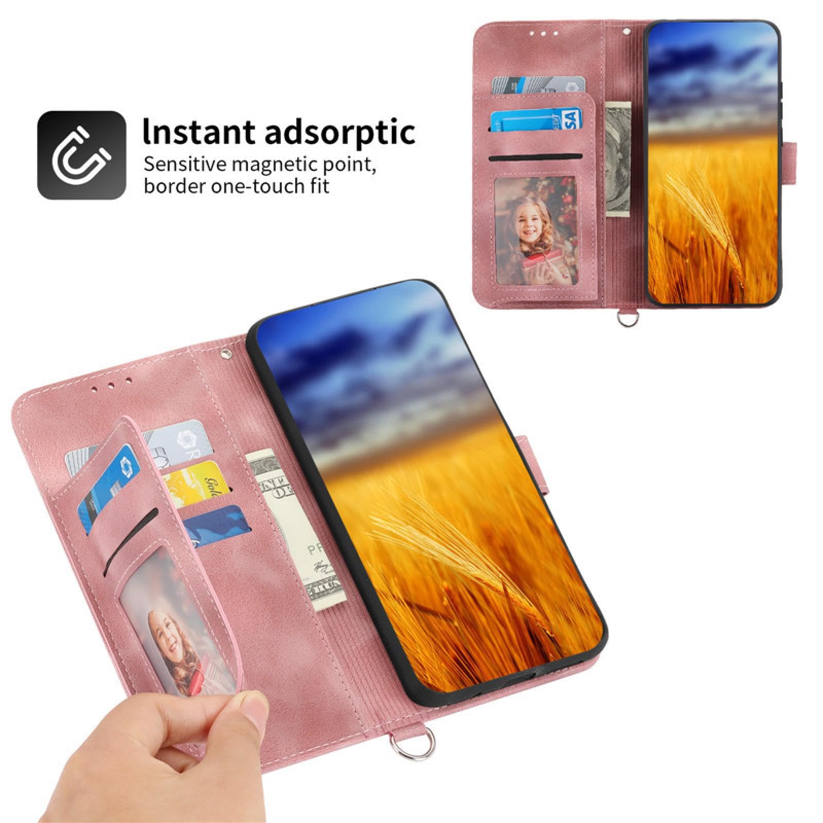 Étui Portefeuille en Cuir avec dragonne pour iPhone SE 2020 (2022), étui à Rabat avec dragonne et Porte-Cartes (pour iPhone SE 2020 (2022)/Violet)