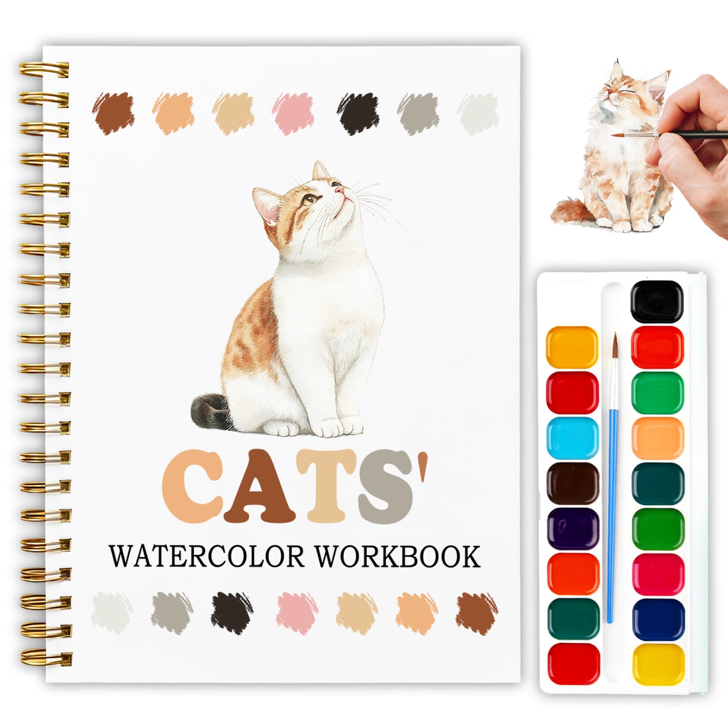 Cat Watercolor Painting Kit - Beginner's Art Set -1