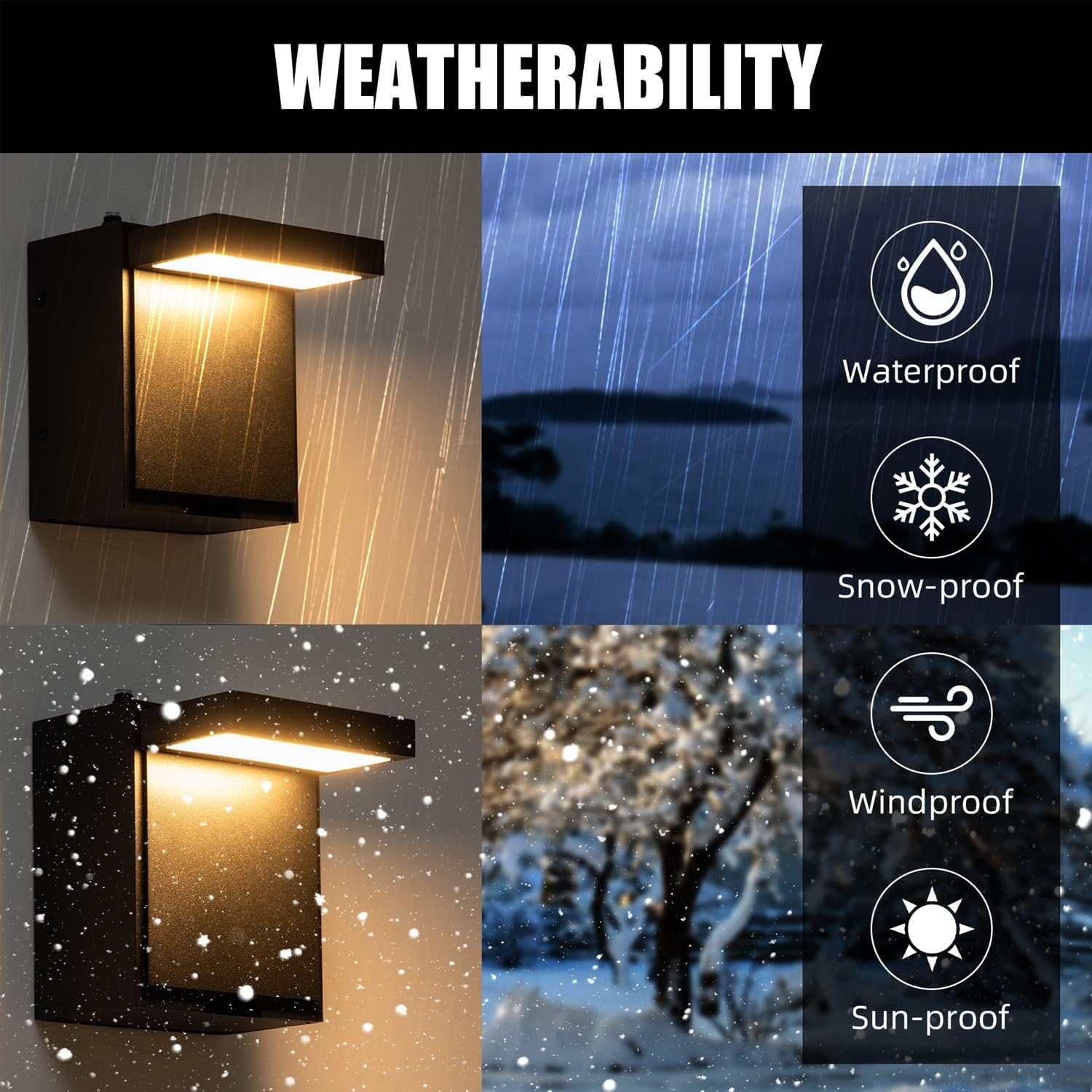 Nigaut LED Outdoor Wall Light with GFCI Outlet,Dusk to Dawn Modern LED Outdoor Porch Light with Two Outlet Built-in,3000K Warm Yellow Outdoor Sconce,IP66 Waterproof Wall Mount External Security
