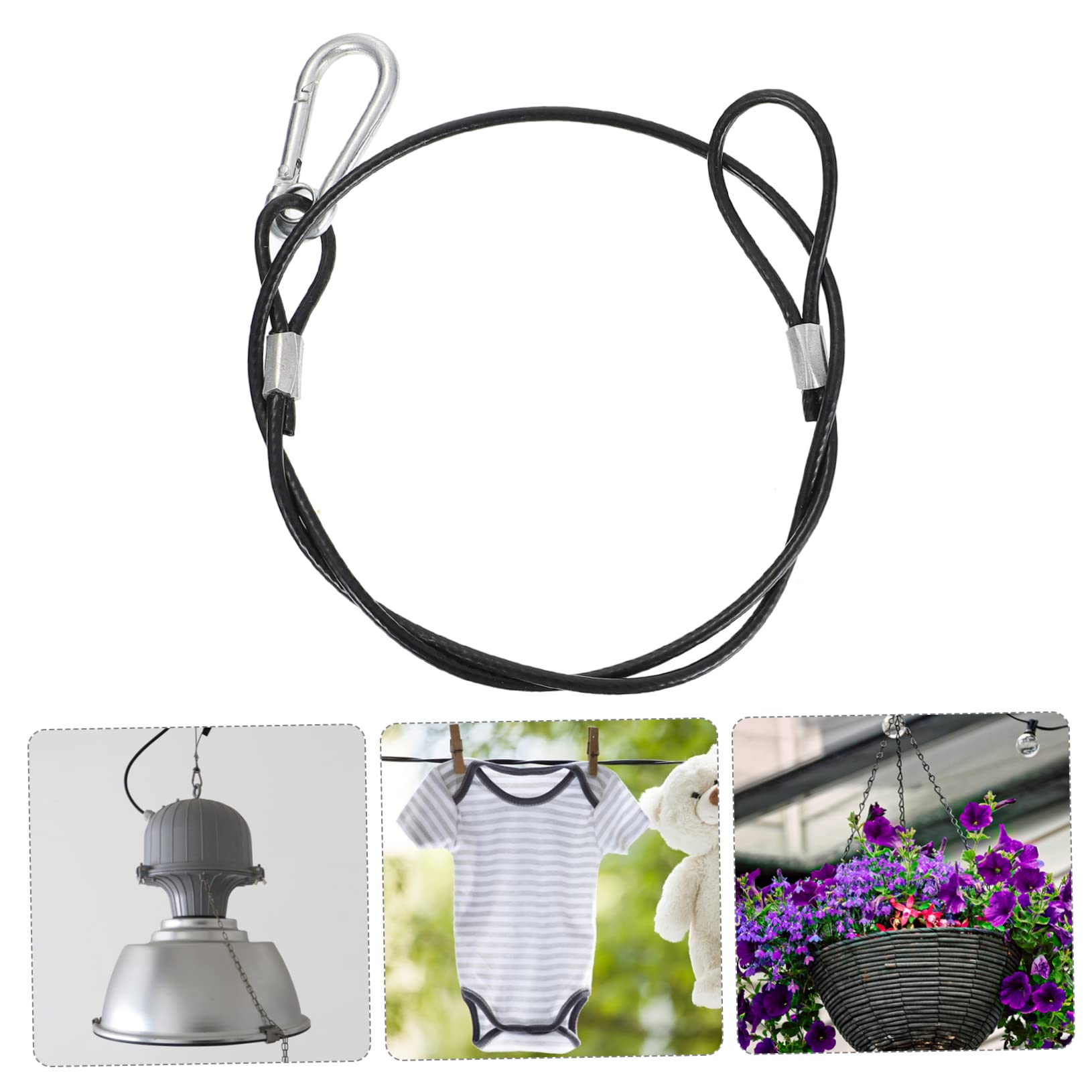 WHAMVOX 10pcs Heavy Duty Hanging Wire Hook Stainless Steel Cable Hanger Steel Wire Rope Suitable for Stage Lights Flower Pots