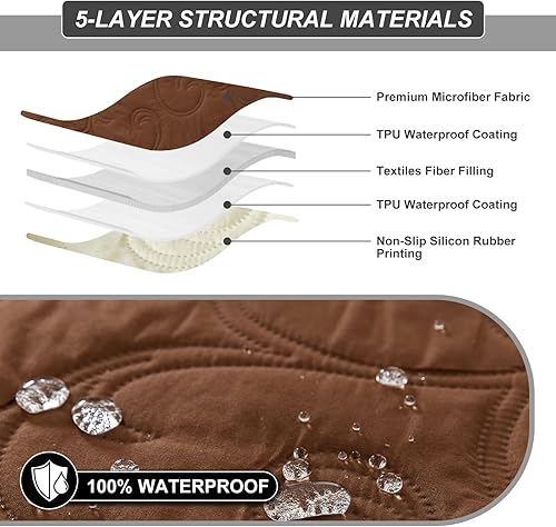 Vista 70 de Funda para silla reclinable 100% impermeable, fundas de silla reclinable para silla reclinable, funda de tela antideslizante para sala de estar