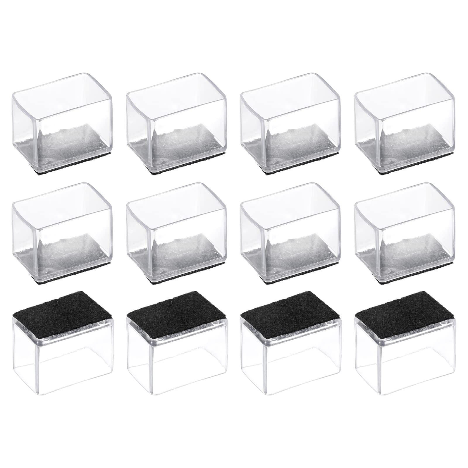 Protectores de suelo de alta calidad uxcell: 12 tapas rectangulares de PVC y fieltro duradero