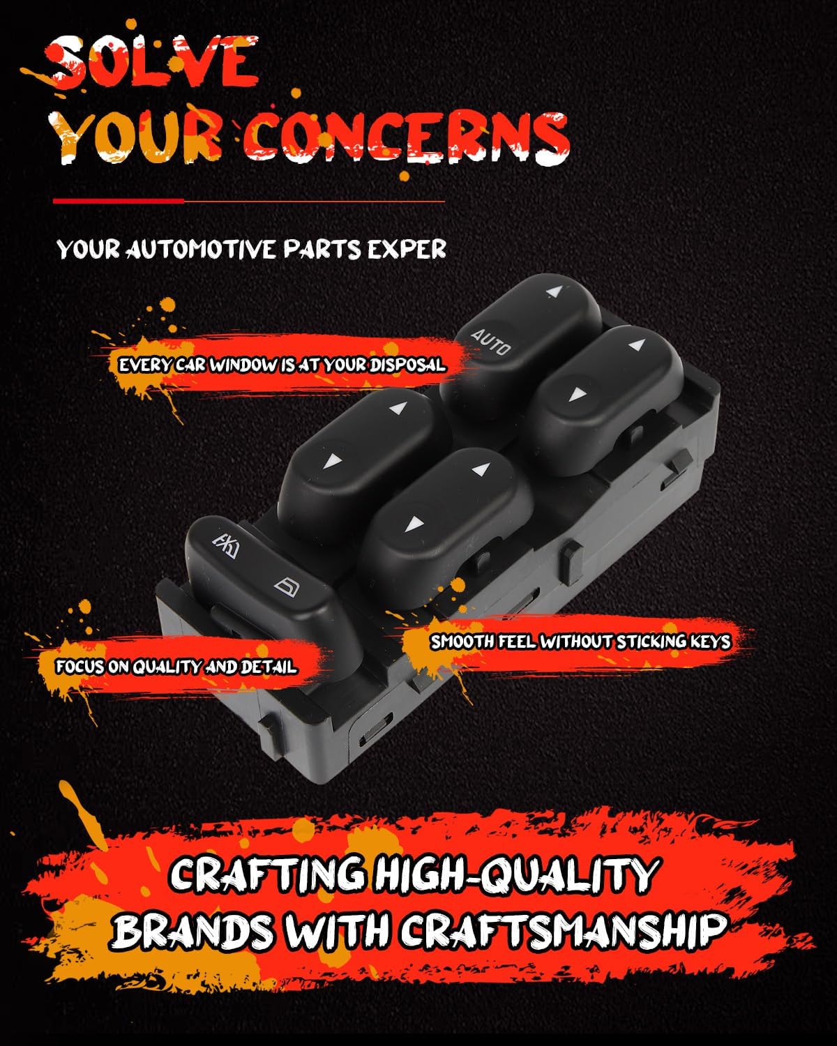 CCIYU Master Power Window Switch 4L2Z-14529-AAA Front Left Driver Side Window Control Switch Fit 2004-2005 for Ford Explorer 2004-2005 for Ford Explorer Sport Trac