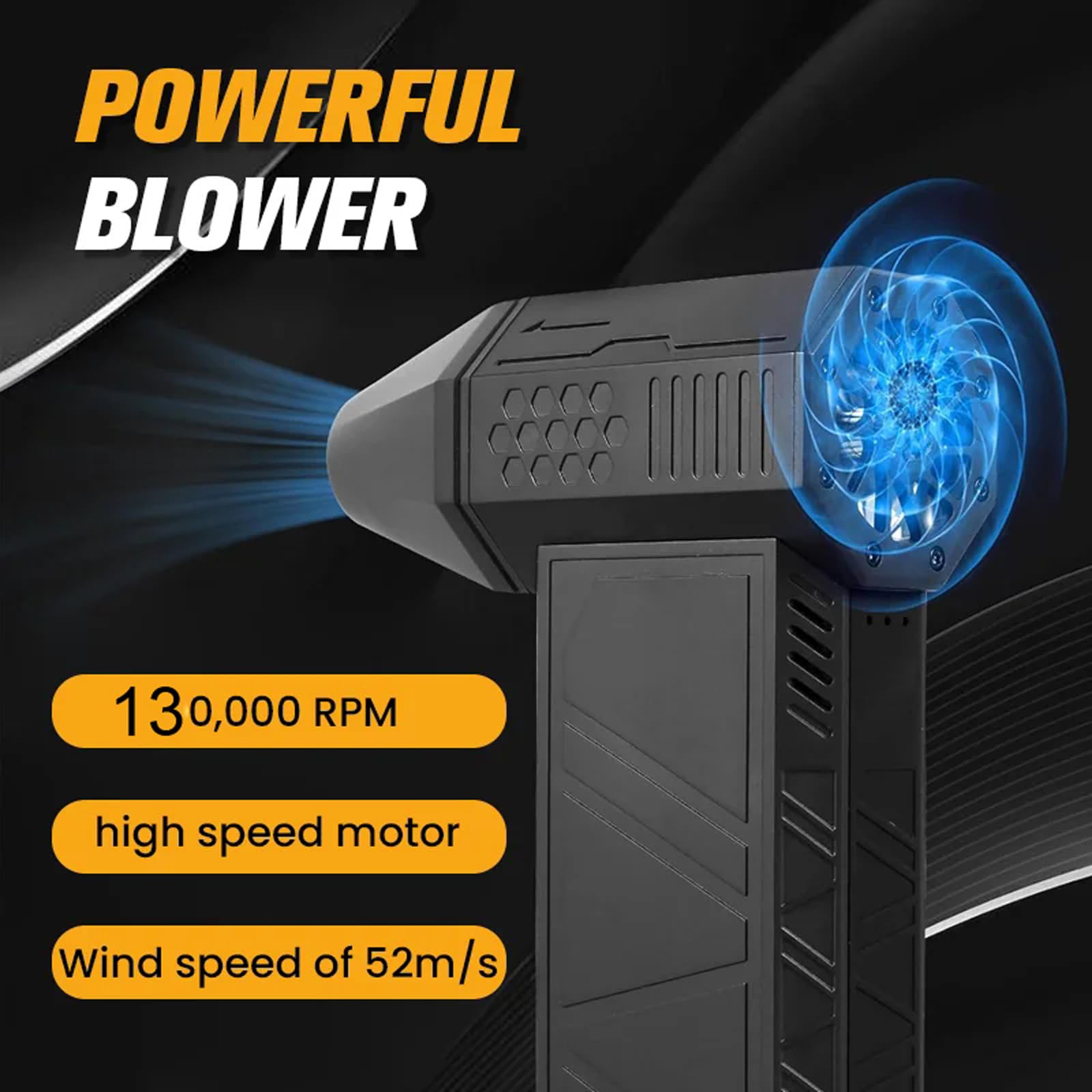 Ac-27 Air Duster, 2025 New Air Duster Ac-27, soffiatore di polvere elettrico, 3 marce, 150000 giri/min, vaporizzatore ad aria compressa, ricaricabile per tastiera, auto, casa (nero)