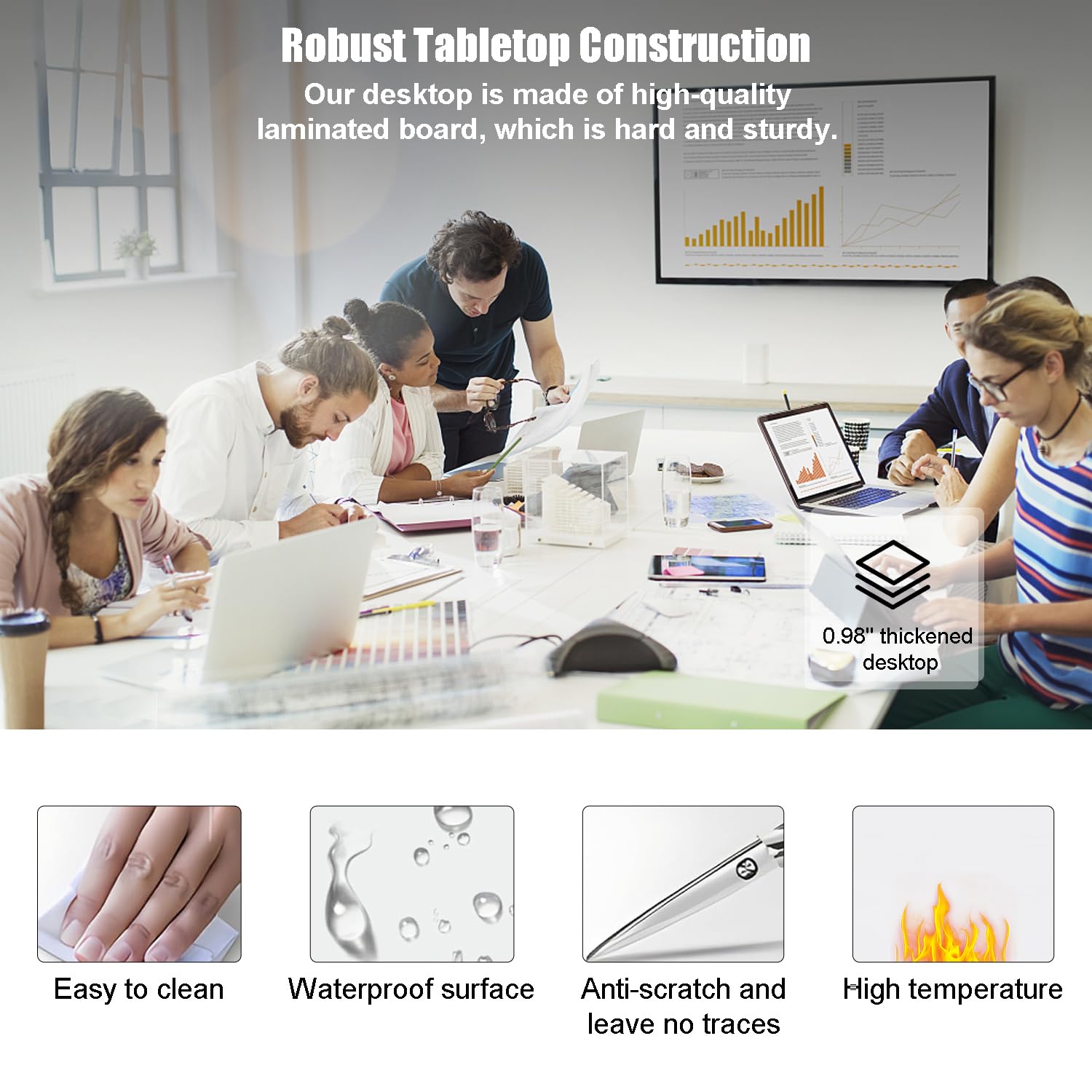 Modular Conference Table Mobile Conference Room Training Room Tables with Wheels Foldable Meeting Table Rolling Seminar Table for — view 5