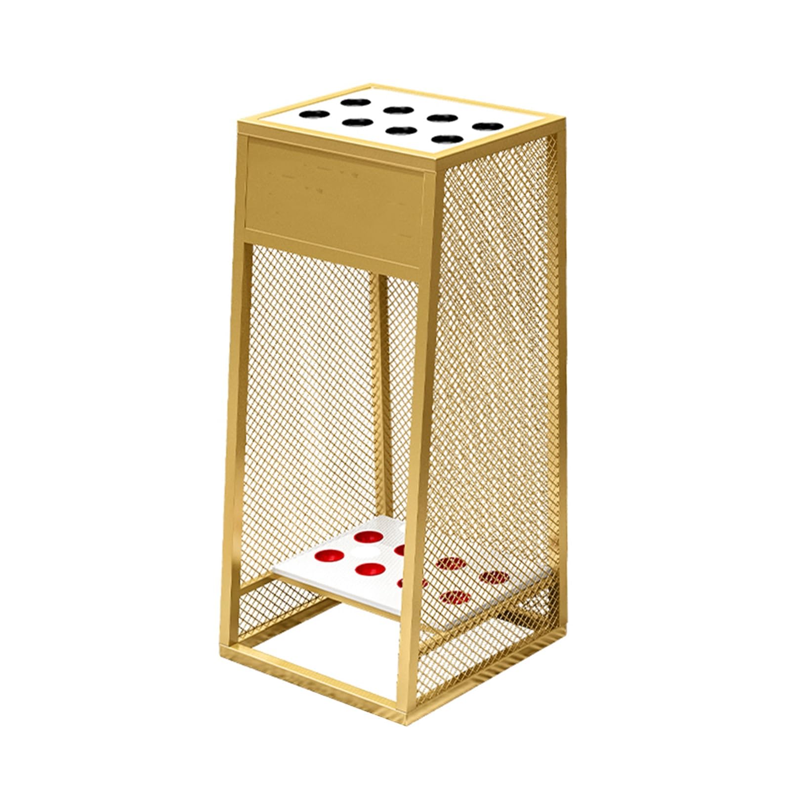 ZFUCMAYL Display Floor Pool Cue Storage Holder,Iron Billiards Stick,Billiard Racks for 8 Sticks,with Stabilizing Holes(Gold)