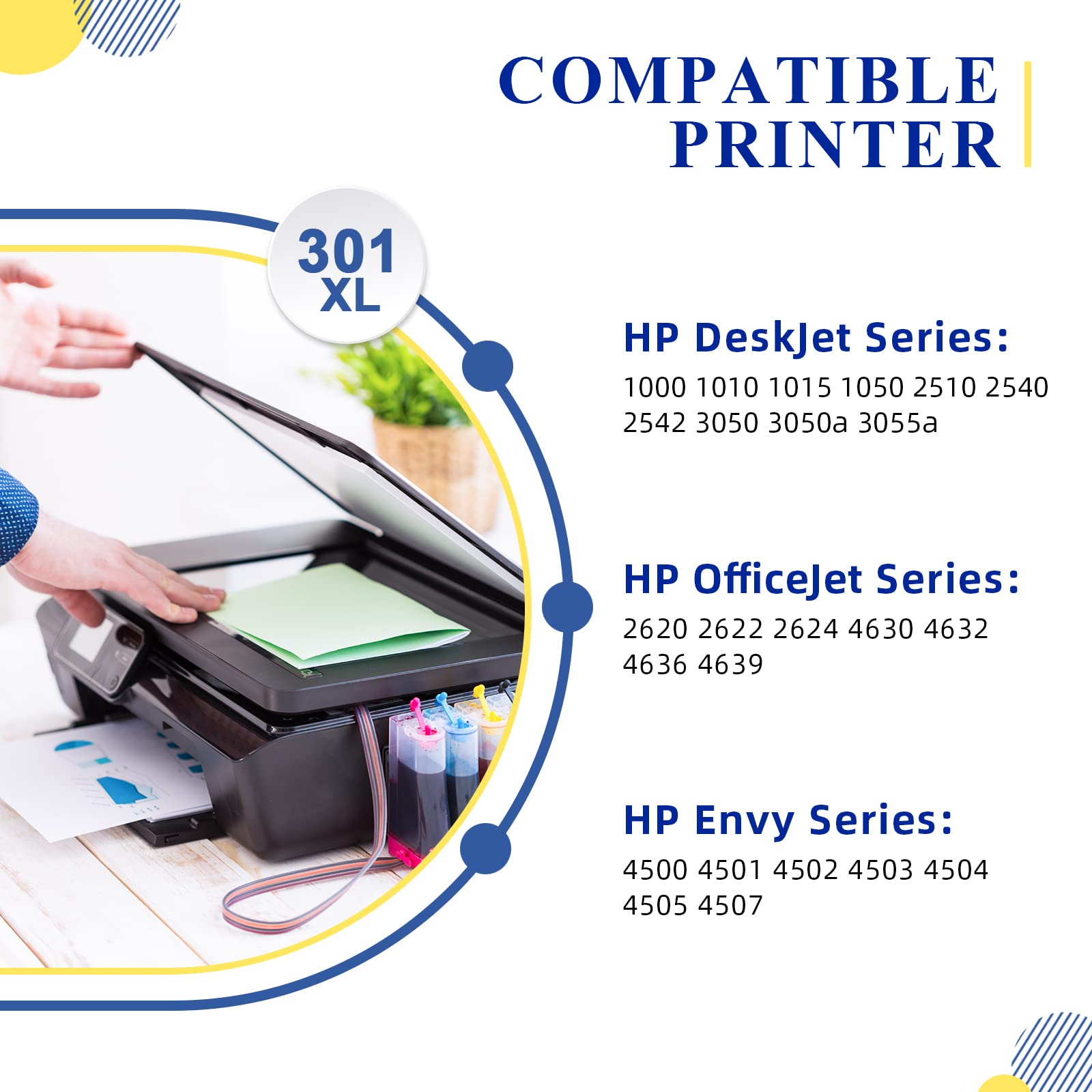 Sunnieink 301XL Druckerpatronen Multipack – Kompatibel Mit HP 301, Schwarz & Farbe (ca. 750/450 Seiten)