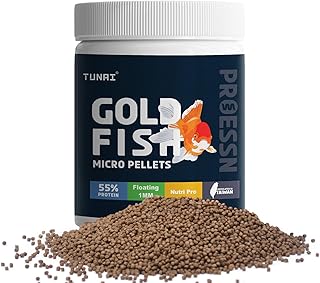 Tunai Gold Fish Food with 55% Protein Rich | Premium Food | 100g,1MM Pellets | Exclusive Taiwan Formula for Gold Fish