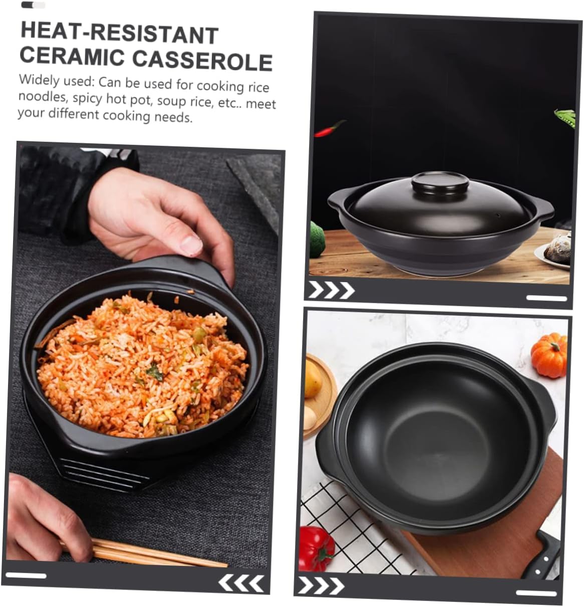 Japanese Ceramic Casserole Pot for Home Cooking Multi-Functional Stew Pot with Lid Kitchen Essentials for Induction and Gas Stoves