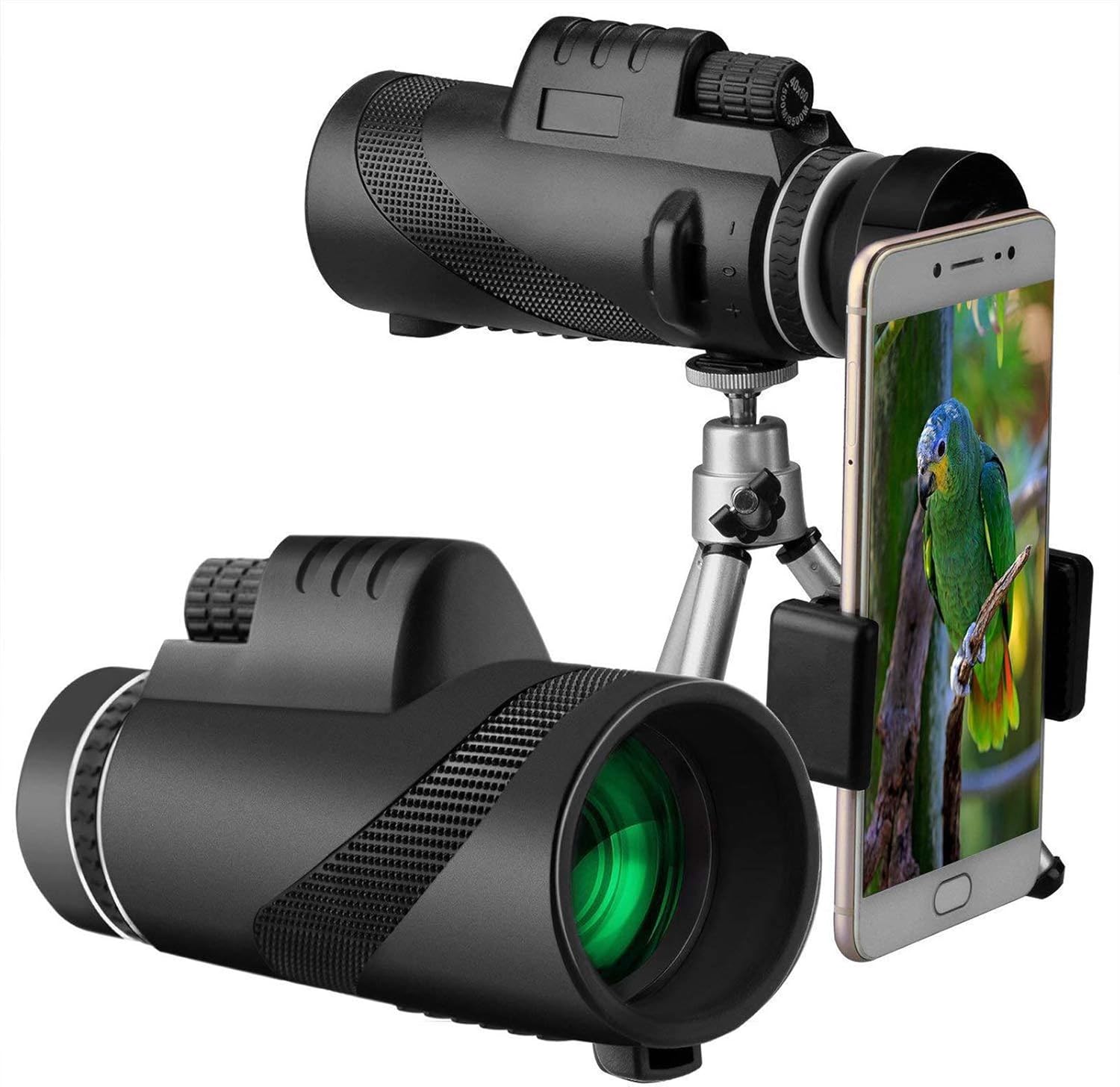 JACKWS Catalejos, de Alta listado Tubo de visión Nocturna, prismáticos Móvil Bird Watching portátil Caza Pesca Senderismo Barco