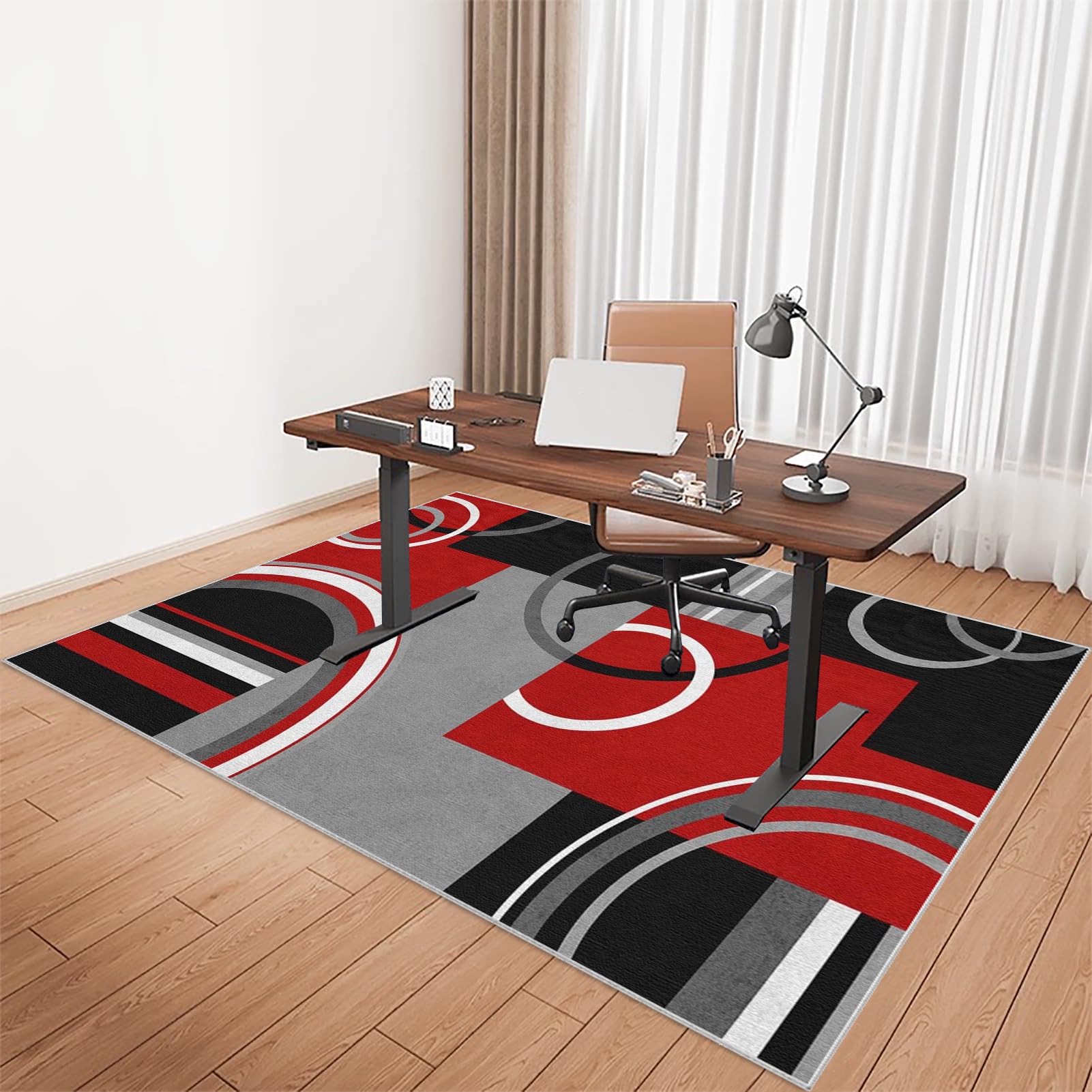 Tkuhknag Chair Mat Office Chair Mat for Hard Floor, Gaming Chair Mat, 130 x 150 cm Multi-Purpose Hard Floor Protector for Home and Office, Desk Chair Mat for Carpeted Floors Non Slip Anti-scratch โ image 1